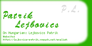 patrik lejbovics business card